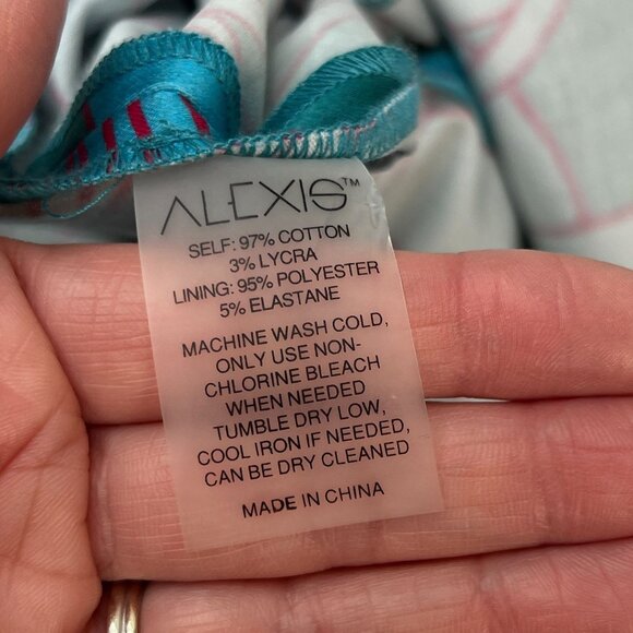 ALEXIS Cerelia Abstract Floral Jumpsuit Blue Green Wide Leg Cropped Sleeveless S - Picture 12 of 13